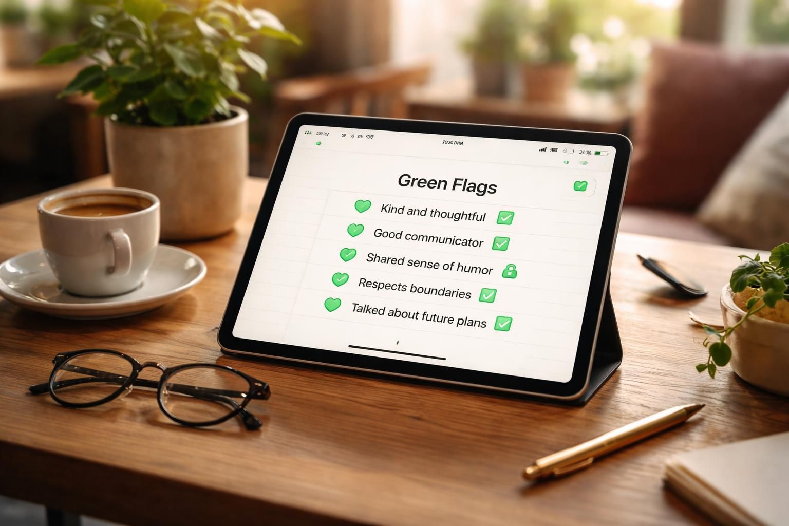 découvrez comment identifier les signaux positifs ('green flags') après un rendez-vous grâce à l'application rencontre sur ipad air pour mieux réussir vos relations.